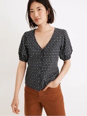 NWT Madewell Pembroke Top in Dobby Check
